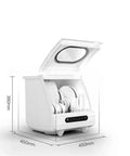 Ultra Compact Countertop Dishwasher That Knocks Out Greasy Pans And Saves Precious Counter Real Estate Quick Wash Cycle Scrubs Bowls Spotless While Dipping Your Monthly Water Bill Way Down with open lid, showing interior dimensions.