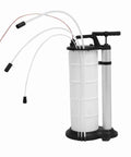 Slick Hand Pump For Quick Fluid Transfer! This 9L Manual Extraction Tool with hoses is ideal for draining engine oil and fluids.