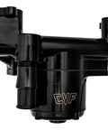 Heavy Duty Electric Water Pump For Chevy LS1 LS2 LS3 Engines Pushing 35 GPM With Slick Black Finish, front view on white background.