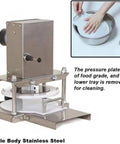 Heavy Duty Electric Dough Press Commercial Pizza Roller Sheeter Machine High Speed 2000N Pressure Motor with stainless steel design.