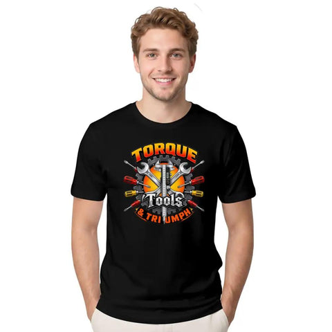 Best Mechanical Engineer T-Shirt Gift Featuring Bold Torque Caliper Emblem And Wrench Gear Icon Design For DIY Builders, Garage Pros, And Tool Lovers Who Rock Industrial Style With Swag, black cotton tee on a man.