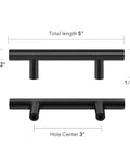 Professional Grade Matte Black Cabinet Pulls For Kitchens And Bathrooms Ultra Smooth Stainless Steel Drawer Handles 5 inch length