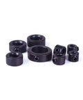 Real Deal Adjustable Depth Stop Collar Kit For Countersink Drill Bits Heavy Duty Woodworking Clamping Positioner showing black adjustment collars.