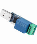 LCUS-1 USB Relay Module With 5V USB Control, 10A Switching, Overcurrent Protection, No Fuss Smart Home Automation Ready, Plug And Play Microcontroller Interface For DIY Projects, Fast Response And Reliable Device Control, blue PCB with USB port and screw terminal