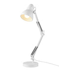 28 Inch Swing Arm Architect Desk Lamp Matte White With Rotary Switch On Shade Partially Adjustable Arm Go To Modern Industrial Lighting