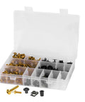 Universal 223-Piece Motorcycle Fairing Bolts Kit With Windscreen Screws And Nuts, Aluminum ABS Bodywork Hardware, gold components