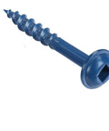 Number 8 X 1.25 Inch Pocket Screws Set With Square Drive And Driver Bit Blue Coated For Outdoor Wood Pro Grade Self Tapping