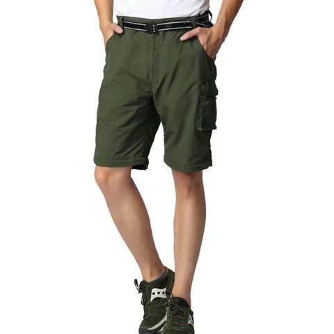 Kids Convertible Hiking Pants For Boys Quick Dry Zip Off Legs With Multi Pocket Design Gusseted Comfort Elastic Waistband Army Green Built