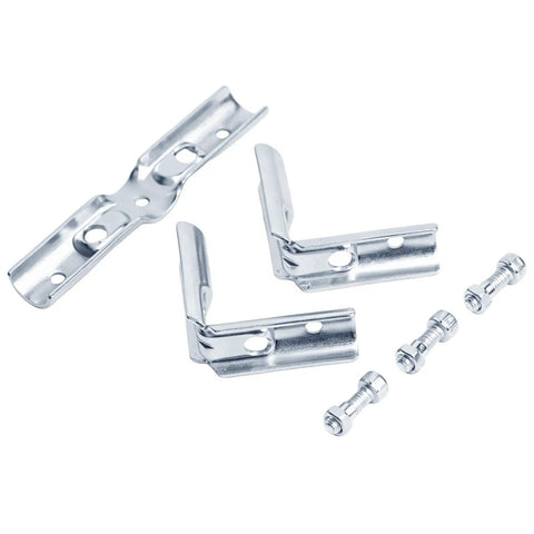 12 Pack Rock Solid Four Way Cross Emt Conduit Connector And One Half Inch Electrical Pipe Clamp Fitting With No Sweat Bolt Kit Low Carbon Steel And Durable Blue Coating For Easy Wiring Installations - electrogalvanized connectors and screws