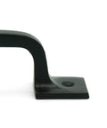 Side view of Black Cast Iron Pull Handles 9 Inch Square Base Set Of 2 Durable Powder Coated Finish for cabinets and doors.