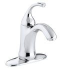 Forte Centerset Bathroom Faucet With Two Handles And Pop Up Drain No Fuss Easy Install Preinstalled Flexible Supply Lines 1.2 GPM Polished Chrome Finish Ceramic Disc Valves Built To Last