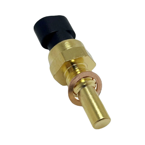 YCUPONE coolant temperature sensor – side view, brass body with black plastic connector