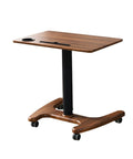 Smooth Operator Pneumatic Rolling Standing Desk With Pro Grade Swivel Casters For Home Office Laptop Workstation, wood finish and height adjust.
