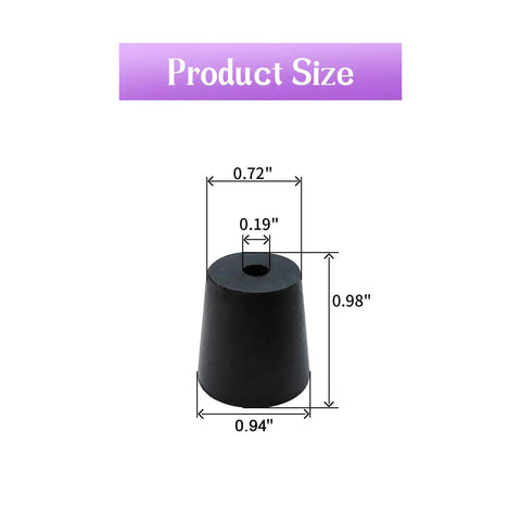 Premium 6 Pack Black Rubber Stoppers With Hole Heavy Duty Tapered Lab Bungs Kickass Leak Proof Seals Built Tough For Test Tubes Industrial And Home DIY Projects