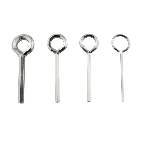 4-piece 5 in 1 Ring Allen Wrench Set With 5/64 1/8 5/32 And 7/32 Inch Sizes, Solid Nickel Plated Steel for door hardware repairs