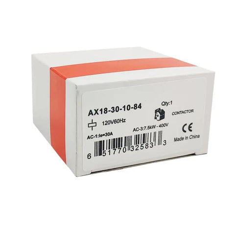 Box of Beefy 120V Coil AC Contactor, 3-Pole 18A Electrical Switch for 110-120V 50 Or 60Hz Systems, labeled with product details
