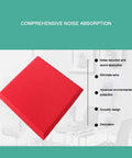 High Density Sound Proof Foam Panels 12 Pack Acoustic Wall Tiles Fire Retardant Sound Deadening Boards Banish Room Echoes Smooth Out Home Studio Space Dark Red angled view of dark red acoustic panel