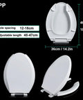 Elongated Toilet Seat With Lid And Open Front Design Super Comfy Slow Close Hinge White dimensions 18.1x14.2 inches