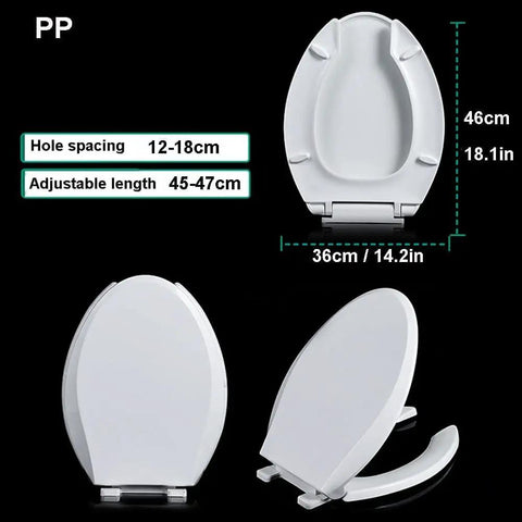 Elongated Toilet Seat With Lid And Open Front Design Super Comfy Slow Close Hinge White dimensions 18.1x14.2 inches