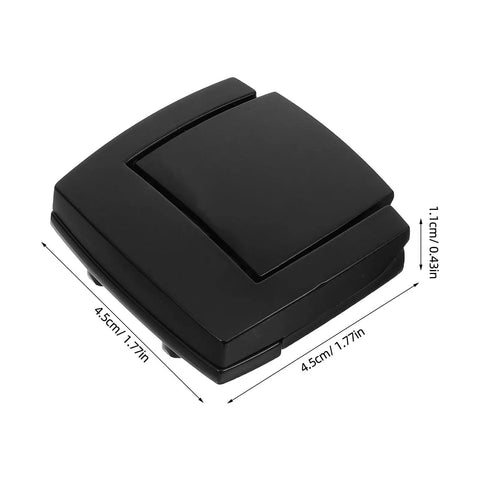 2 Pack Black Alloy Flatbottom Latch With Keyless Toggle, compact size for metal boxes, cabinets; dimensions 4.5x4.5x1.1 cm