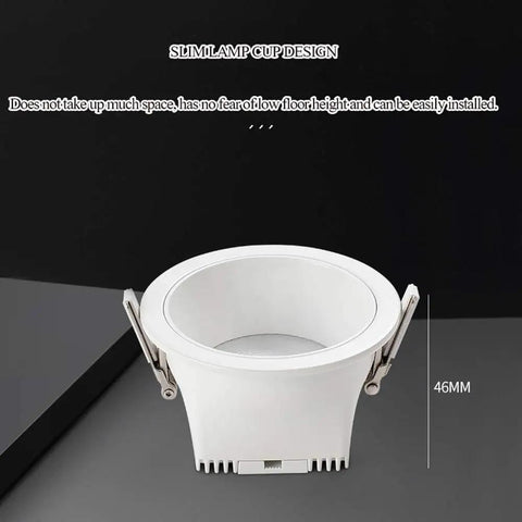 MXJCKSOQ 2 Pack LED Recessed Retrofit Downlight,7W, 12W, 18W LED Ceiling Light, slim white aluminum cup design with clips.