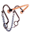 Transitional Western Hackamore For Slow Work And Training with waxed rope nose and 6 inch cheeks, bitless riding tool