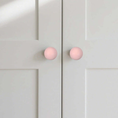 Top Shelf 2-Pack Bright Yellow Ceramic Cabinet Knobs, Smooth 1.3 Inch Round Drawer Pulls for kitchen cabinet use.