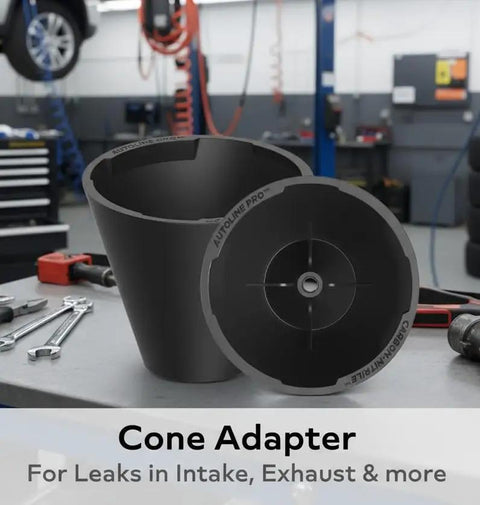 Beast High Volume Automotive Smoke Machine With Built In Air Compressor For EVAP Leak Detection Model 701 Red cone adapter on table