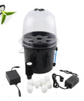 Hydroponics Seedling Cloning System Kit With Fog Dome, 8 Hole 5L Soilless Grow Box, includes accessories for aeroponic propagation.