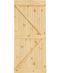 Solid Pine Core Unfinished Interior Barn Door Slab DIY Kit 83.5 Inches By 36 Inches One And Three Eighths Inch Thick Knotty Pine with Beaded Surface.