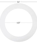 6 Inch White Goof Rings For Recessed Lights Trim 12 Pack, 8.6" outer diameter and 6.22" inner diameter, white plastic, easy ceiling upgrade.