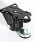 Built Tough Heavy Duty Furniture Casters That Roll Smooth As Silk With Thick Silent Rubber Pads For Stress Free Moving Of Weighty Couches Cabinets And Storage Units Universal Wheel 4 Pack close-up of one caster wheel with black base