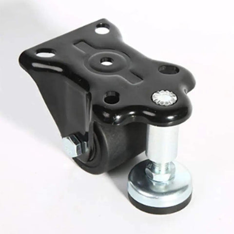 Built Tough Heavy Duty Furniture Casters That Roll Smooth As Silk With Thick Silent Rubber Pads For Stress Free Moving Of Weighty Couches Cabinets And Storage Units Universal Wheel 4 Pack close-up of one caster wheel with black base