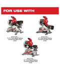 Image showing compatible miter saws with an Ultra Portable Aluminum Folding Miter Saw Stand With Universal Mounting Brackets.