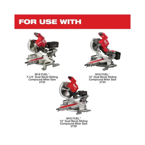 Image showing compatible miter saws with an Ultra Portable Aluminum Folding Miter Saw Stand With Universal Mounting Brackets.