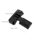 4 Pack Quick Install Childproof Refrigerator Locks, ABS plastic, measured dimensions, black latch for cabinets and fridges.