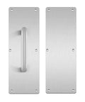 304 Stainless Steel Satin Finish Door Handle Set With Pull And Push Plates, 180mm Hole Distance, 200mm Handle Length