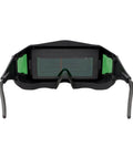 Front view of Solar Powered Auto Darkening Welding Glasses With Wide Shade For Tight Spaces Lightweight Safety Goggles