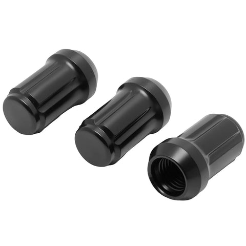 Top Tier 20 Pc M12 X 1.5 Spline Lug Nuts For Heavy Duty Rims With One Socket Key Kit Cold Forged Steel Upgrade Secure Grip And Durable Fitment, black spline lug nuts