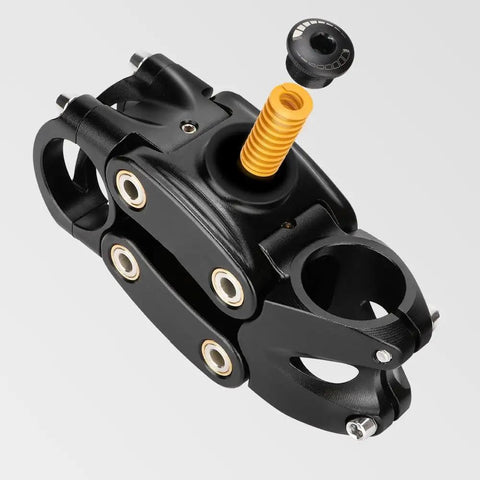 Mountain Bike Shock Absorber Spring Beefed Up For Suspension Stem Dashpot 90mm Angled 7 Degree Buffer, black with yellow spring