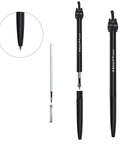 Close-up of Cute Cat Gel Pens Set With Retractable Tip Fine Point 0.5mm Black Ink 12 Pack showing pen tip and disassembled view.