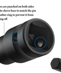 Cool 10-Piece Torx Socket Adapter Set With T20 To T70 Bits For Your 1/2 Inch Impact Wrench. Close-up of black 1/2-inch torx socket adapter with side holes and pin lock.