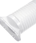 Exhaust Hose Adapter For Portable Air Conditioners, 5.3 Inch Diameter Window Adapter Tube Connector With Sealing Plate, White, side view