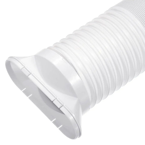 Exhaust Hose Adapter For Portable Air Conditioners, 5.3 Inch Diameter Window Adapter Tube Connector With Sealing Plate, White, side view
