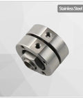 Stainless steel disc torque hinge with through-hole damper, 3.0N.m, front view
