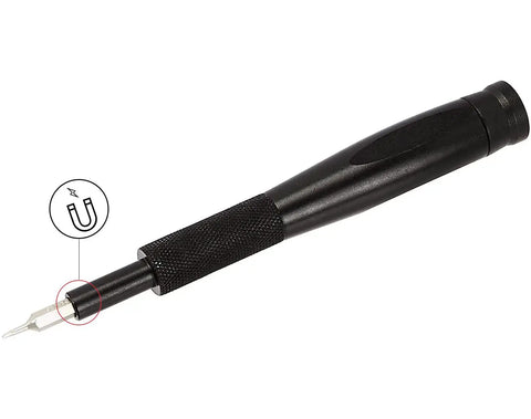 Close-up of Precision Screwdriver Set 32-Piece Electronics Repair Tool Kit For Laptops, Smartphones, Eyeglasses, And Watches With Magnetic Tip Red.