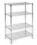 Dang Tough Heavy Duty Multi Tier Wire Shelving Unit With Adjustable Stainless Steel Frames For Kitchen Garage Or Office Organizing No Sweat Setup Versatile Rack, four tier chrome wire shelf.