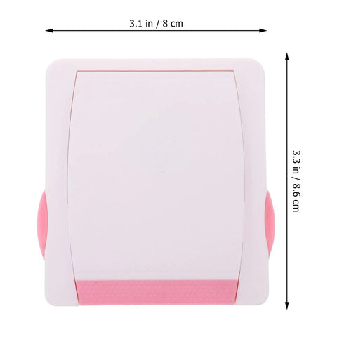 Pink ABS And POM Kid Proof Sliding Glass Door Lock For Cabinets And Cupboards Easy To Install Window Safety Latch dimensions shown