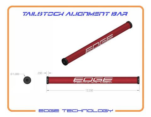 Tailstock Alignment Bar for Lathes, 12 Inch Test Bar With Precision Ground Hardened Steel Ends, 0.0002 Inch Accuracy, red color