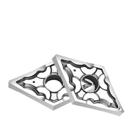 Carbide Inserts For External Turning Tool Set Built Tough For Aluminum And Copper, CNC Lathe Ready, DNMG150404 DNMG150408, H01 HA, Precision Metalworking Tools, two silver inserts